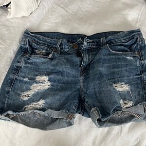 J. Crew Blue Distressed Jean Shorts
